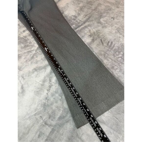 Express Pants Womens Size 4 Charcoal Gray Editor Flare Leg Mid Rise Flat Front - Picture 9 of 10